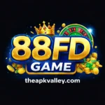 88FD Game APK download logo with casino style graphics and theapkvalley.com branding