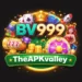 TheAPKValley logo with BV999 Game casino style graphics and mobile gaming elements